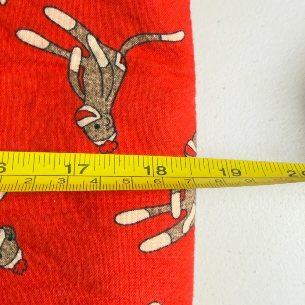 Handmade Sock Monkey Tote Bag, Red Brown Corduroy Bottom,‎ Organizer, Cute